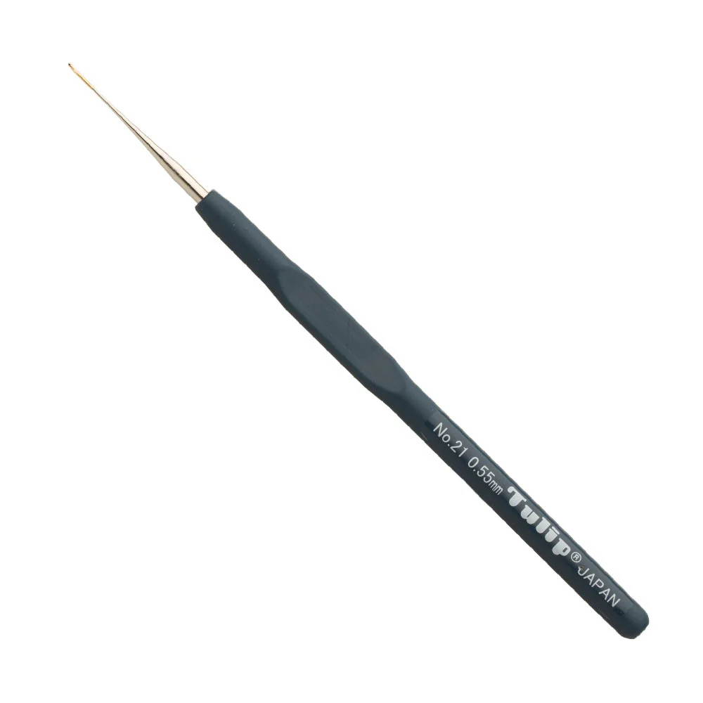 Tulip No.21 0.55 mmCrochet Hook with Plastic Handle, Black - T-9GE