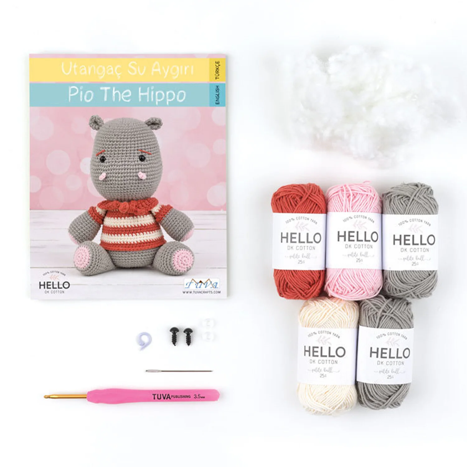 Tuva Amigurumi Kit, Pio The Hippo - SCF11 - Image 4