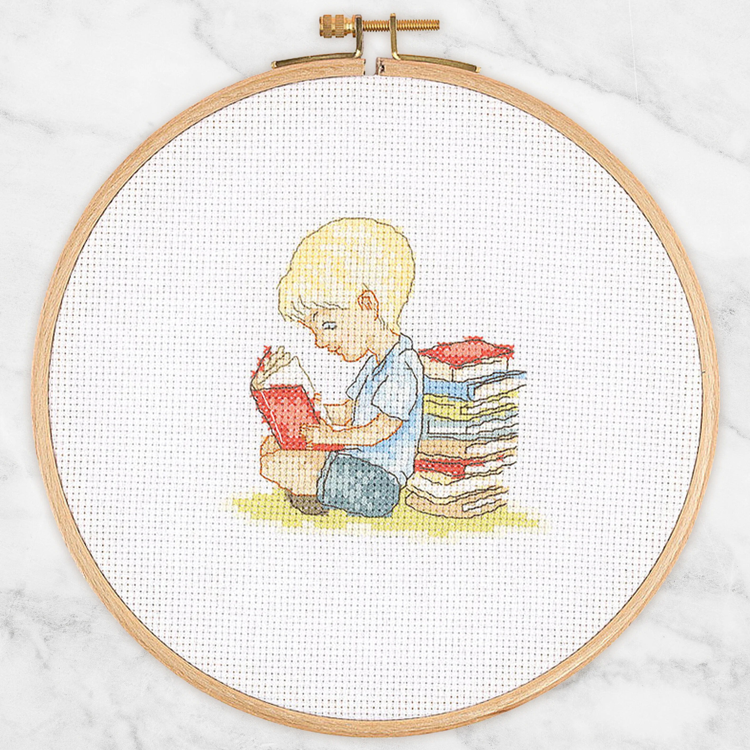 Tuva Cross Stitch Kit, Bookworm Boy - E2003 - Image 2