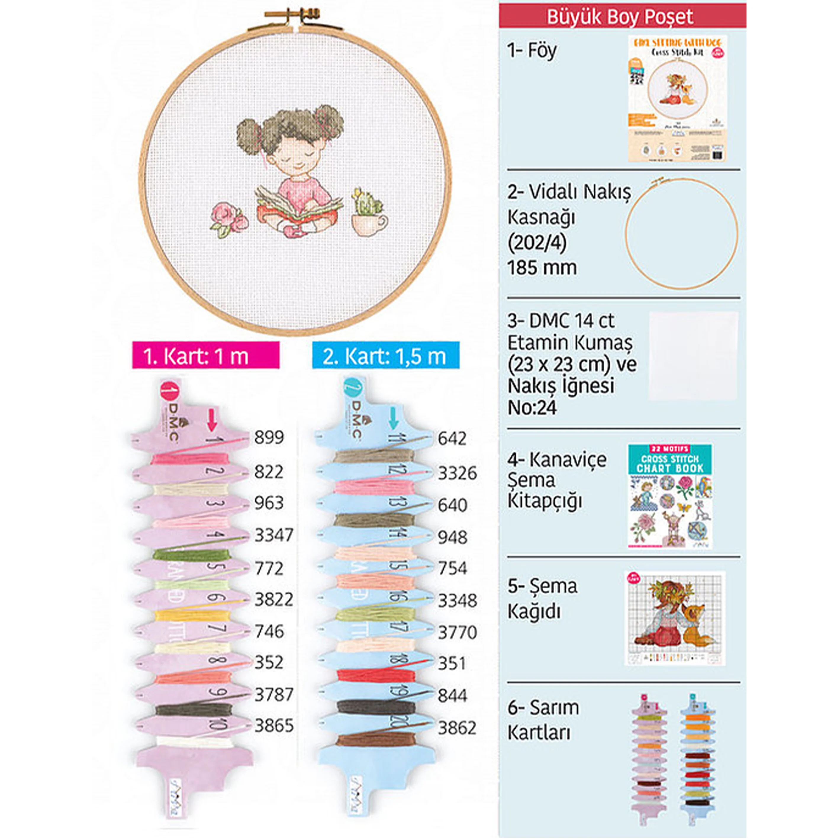 Tuva Cross Stitch Kit, Loves Reading- E2002 - Image 4