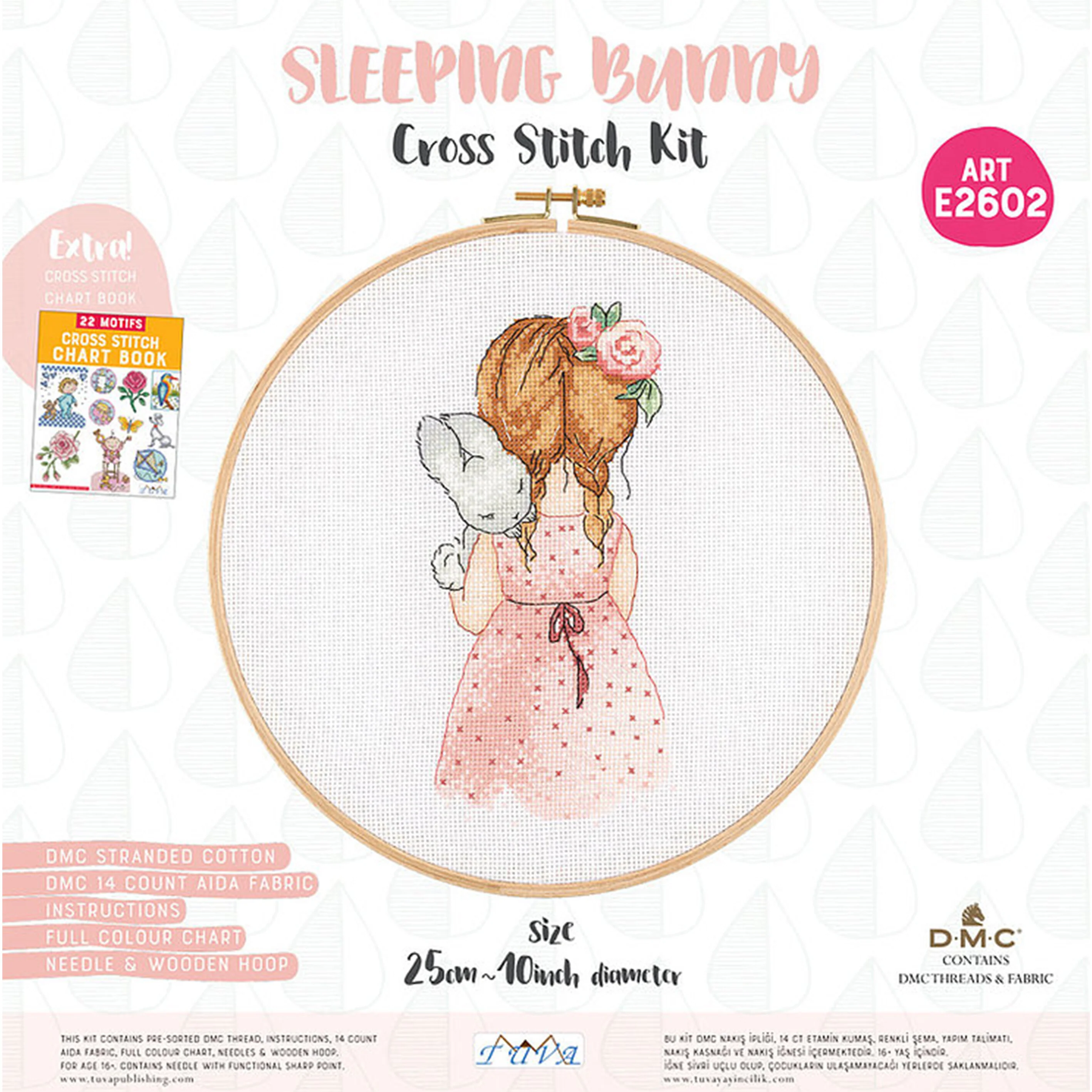 Tuva Cross Stitch Kit, Sleeping Bunny - E2602