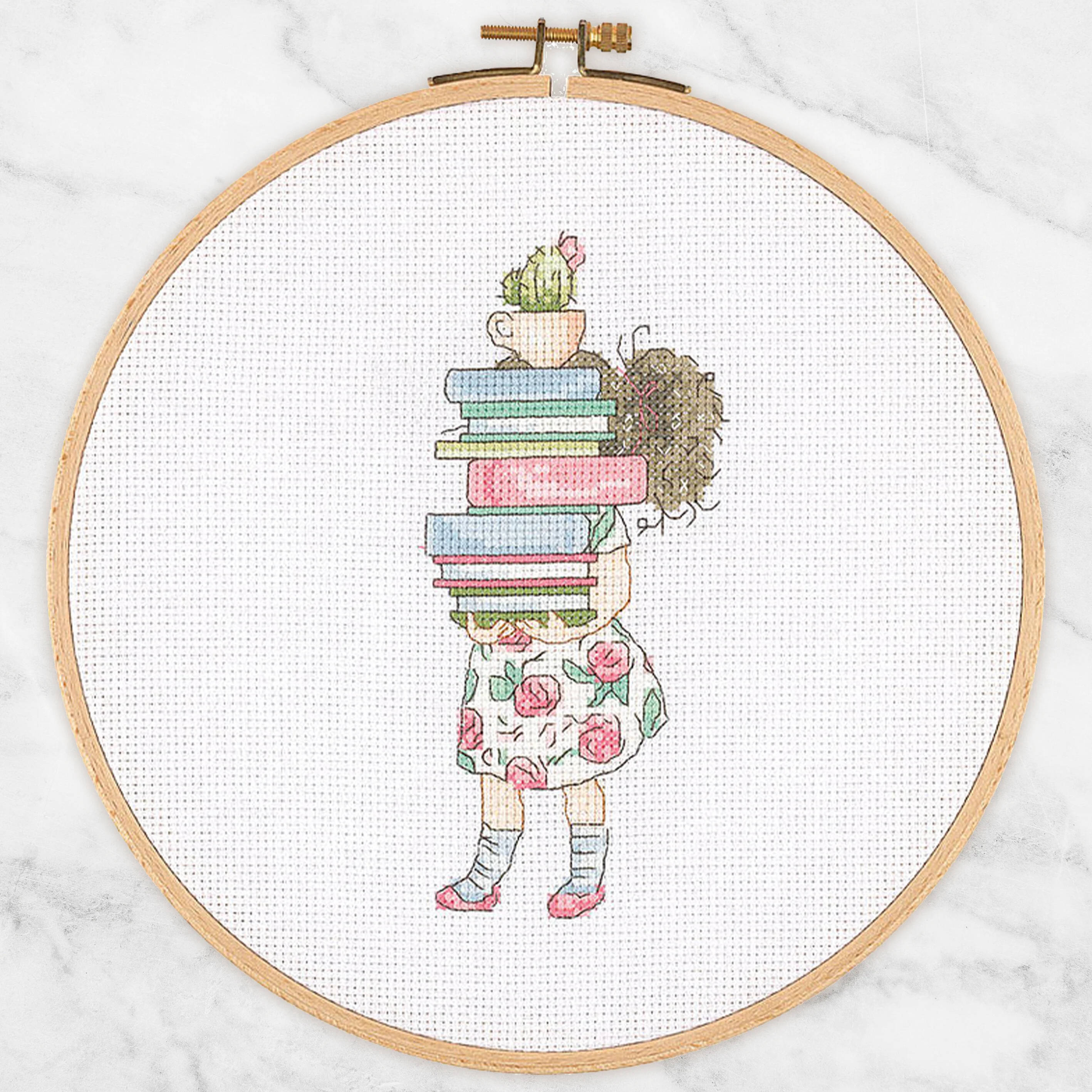 Tuva Cross Stitch Kit, So Many Books - E2302 - Image 2