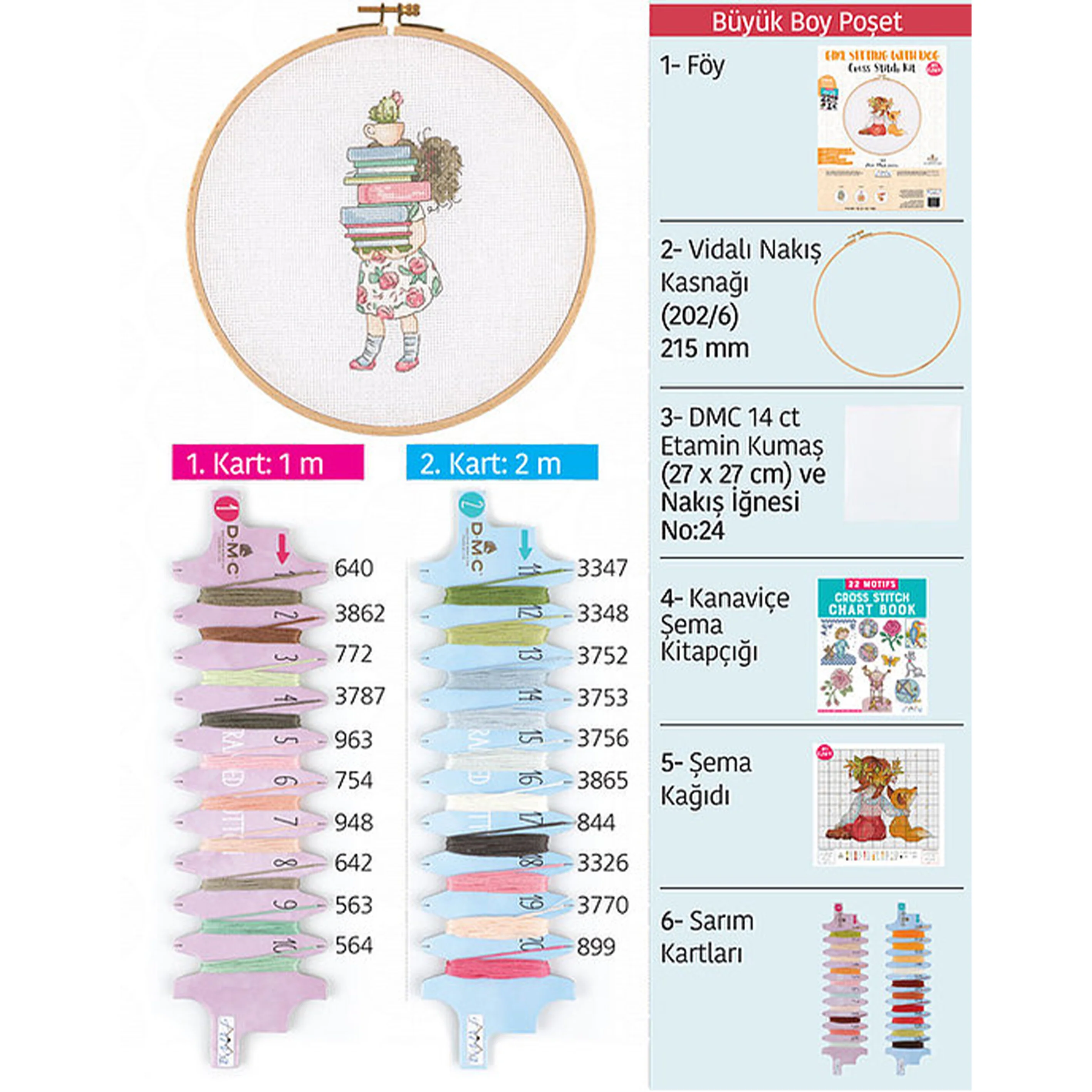 Tuva Cross Stitch Kit, So Many Books - E2302 - Image 4