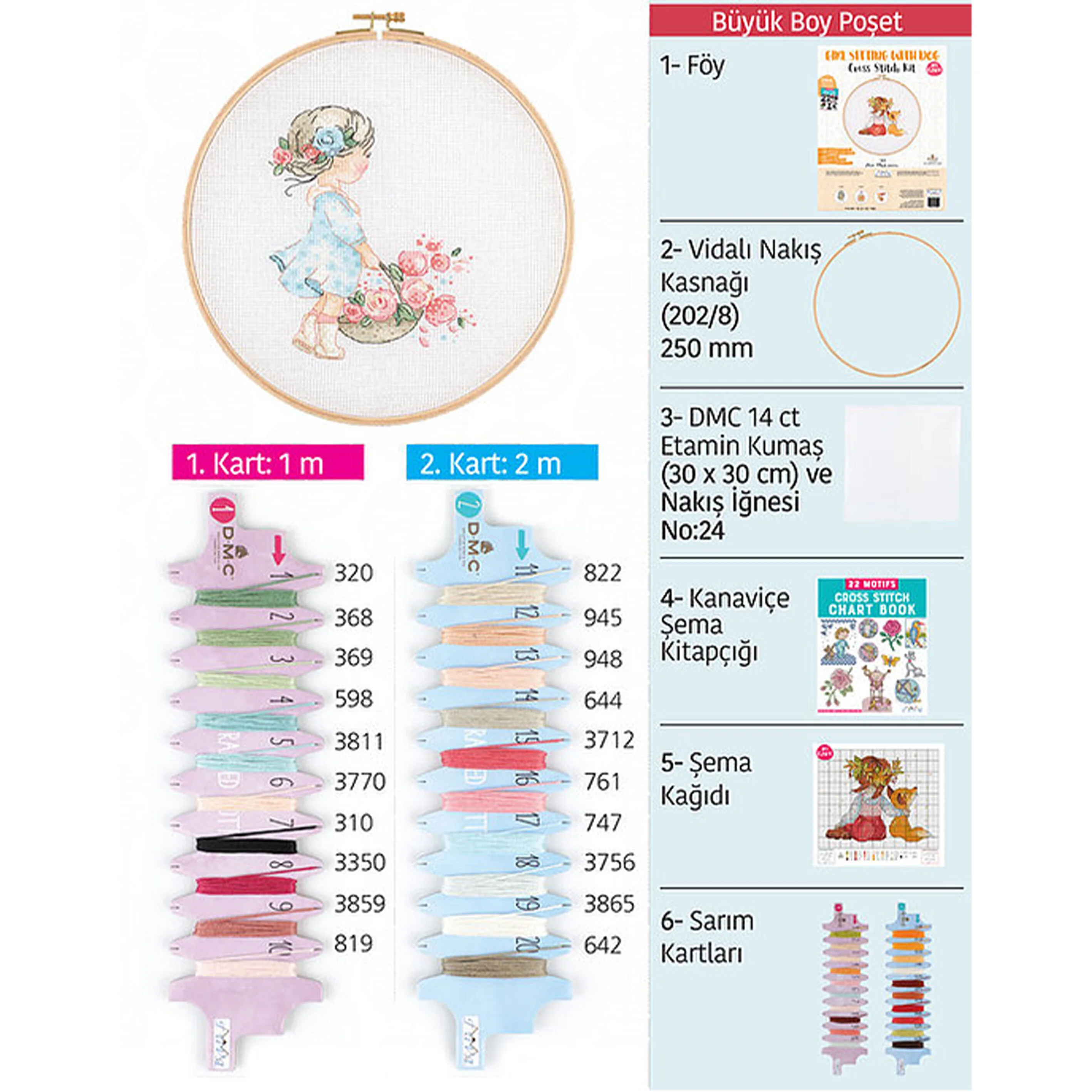 Tuva Cross Stitch Kit, Spring Girl - E2606 - Image 4
