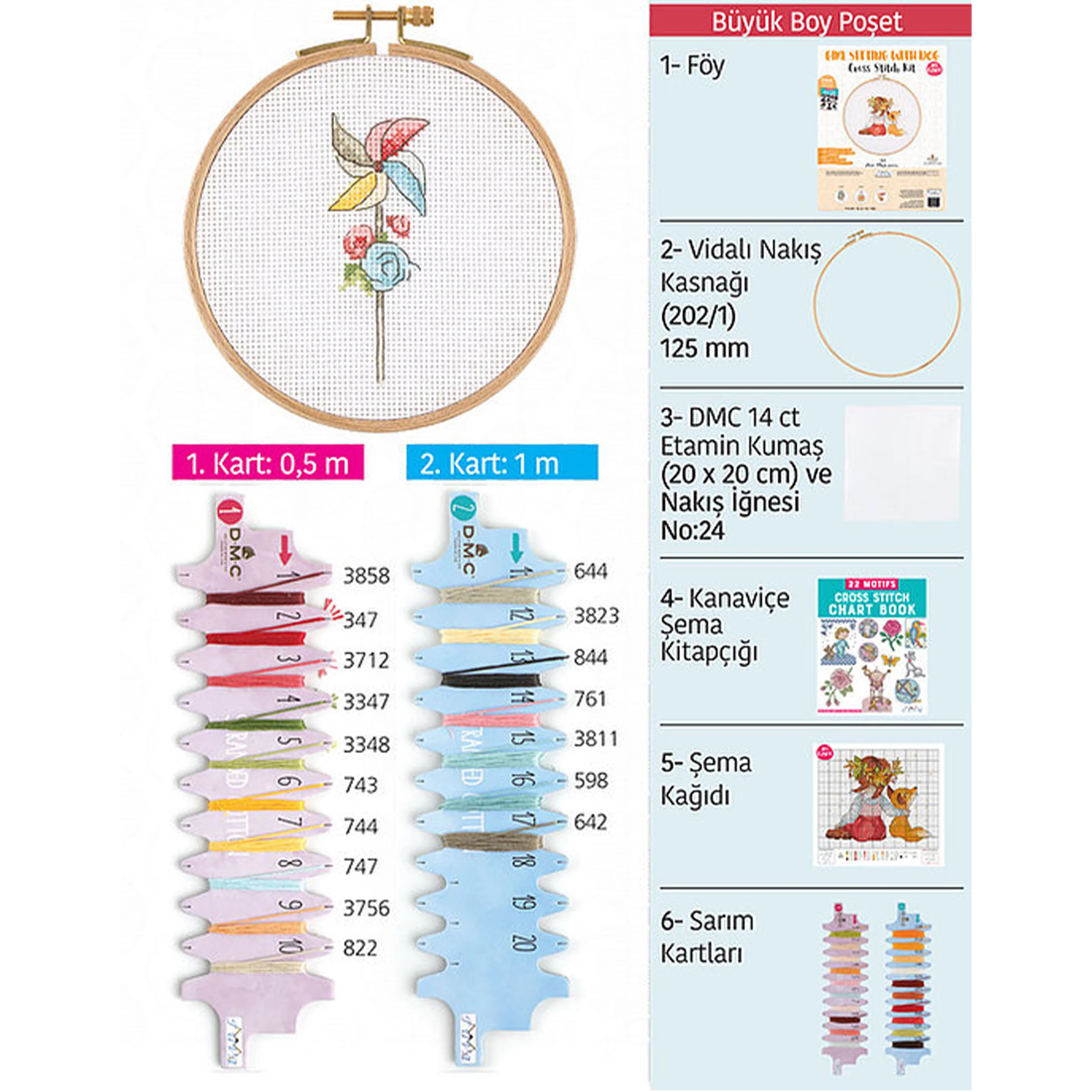 Tuva Cross Stitch Kit, Whirligig - E1302 - Image 4