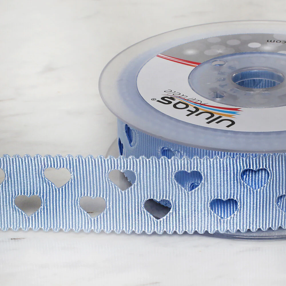 Ulutaş 2.5 cm 20 m Satin Ribbon, Baby Blue - Image 3