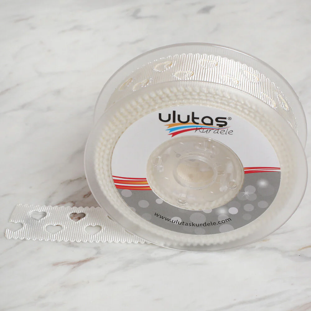 Ulutaş 2.5 cm 20 m Satin Ribbon, Cream - Image 2