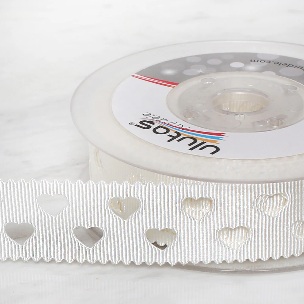 Ulutaş 2.5 cm 20 m Satin Ribbon, Cream - Image 3