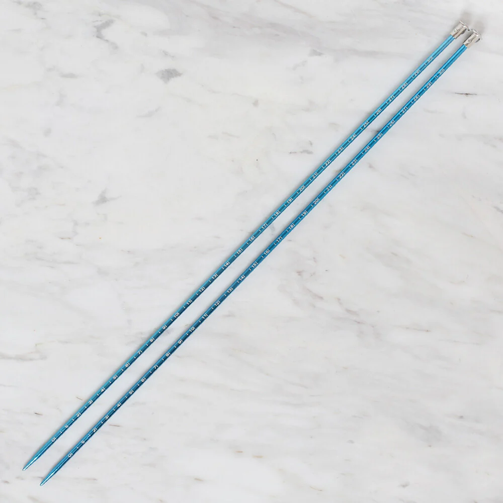 Yabalı 3.5mm 35 cm Knitting Needle with Measure, Blue - YBL-347 - Image 2