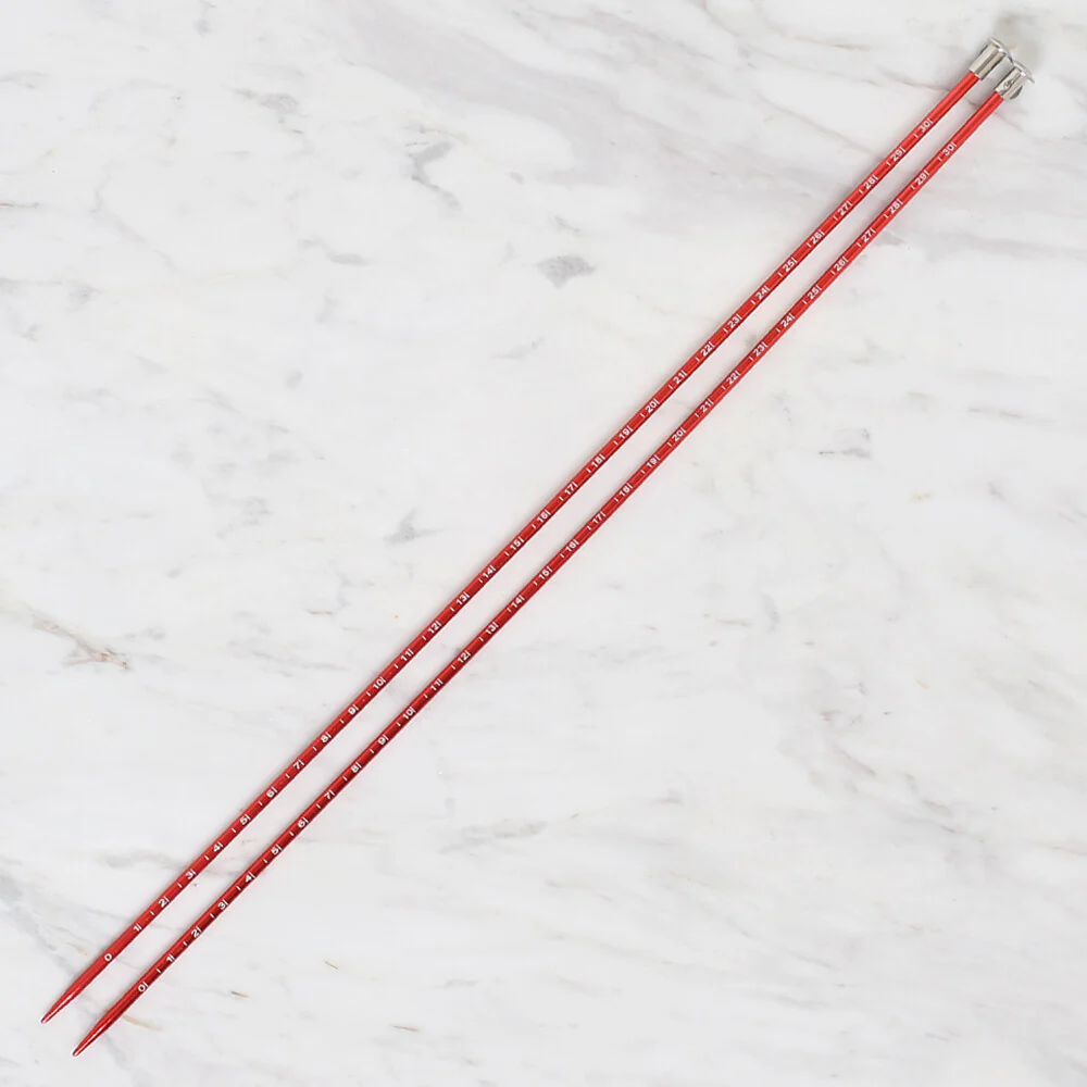 Yabalı 3.5mm 35 cm Knitting Needle with Measure, Red - YBL-347 - Image 2