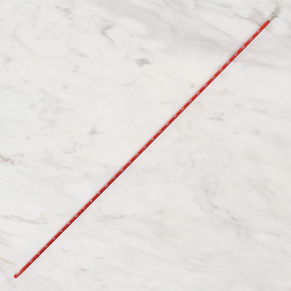 Yabalı 3mm 35 cm Crochet Hook with Measure, Red - YBL-348 - Image 2