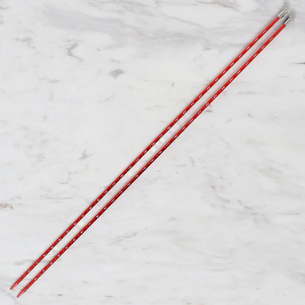 Yabalı 3mm 35 cm Knitting Needle with Measure, Red - YBL-347 - Image 2