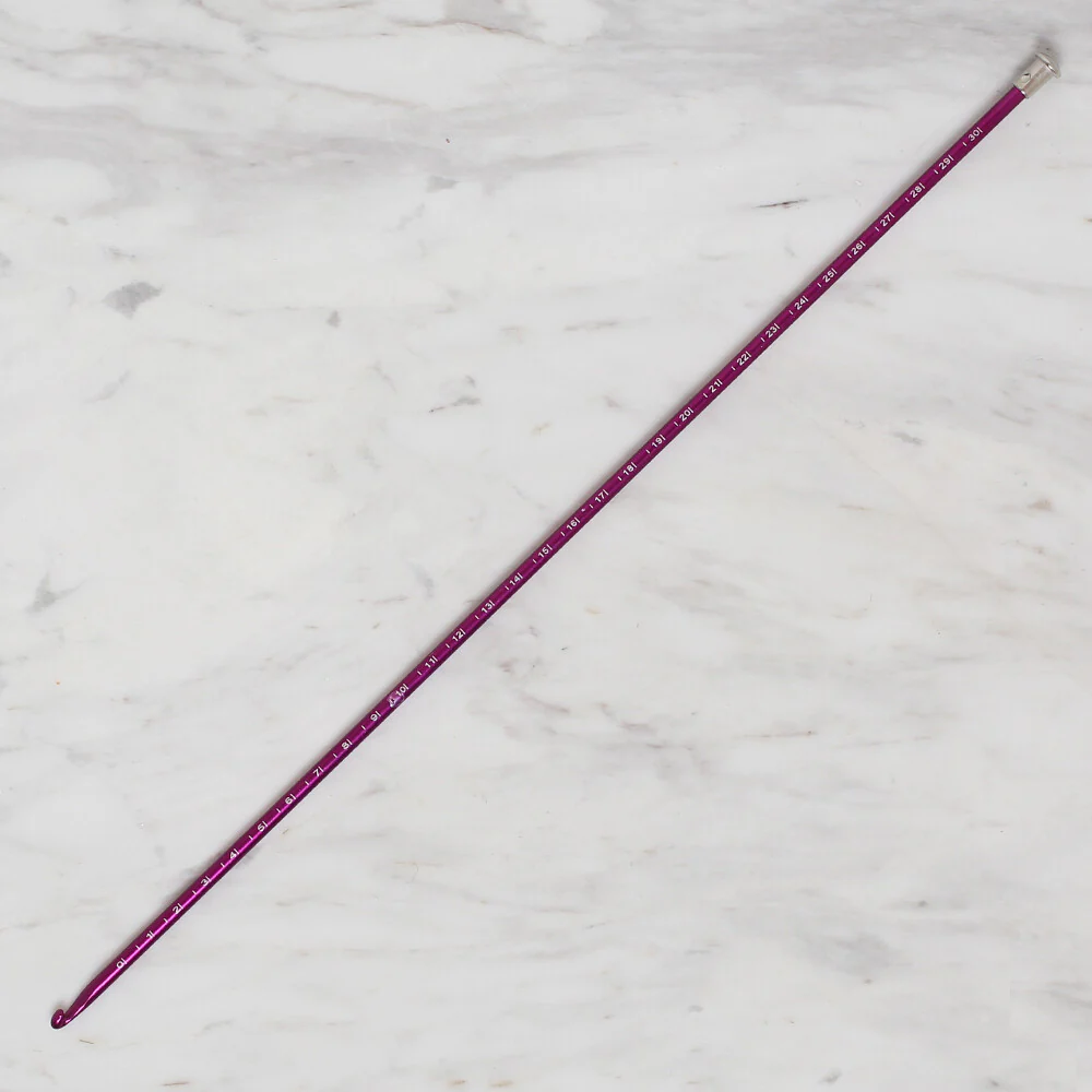 Yabalı 4.5mm 35 cm Crochet Hook with Measure, Purple - YBL-348 - Image 2