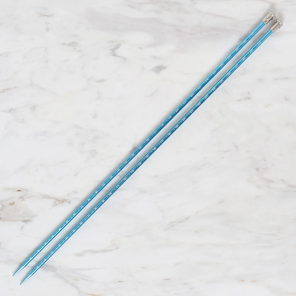 Yabalı 4.5mm 35 cm Knitting Needle with Measure, Blue - YBL-347 - Image 2