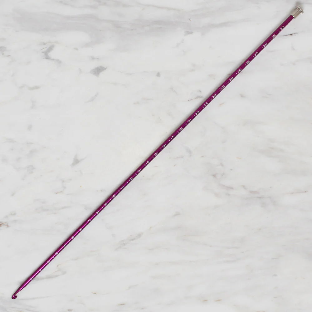 Yabalı 4mm 35 cm Crochet Hook with Measure, Purple - YBL-348 - Image 2