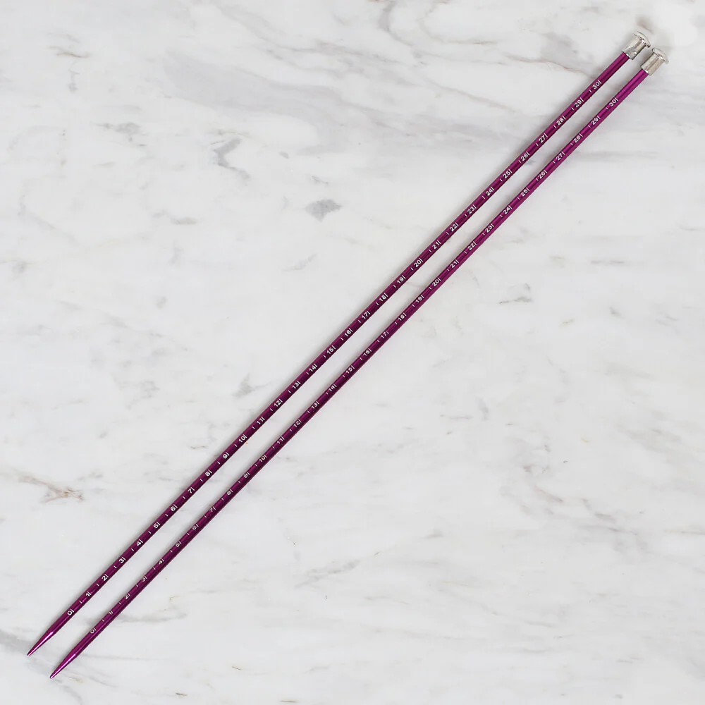 Yabalı 4mm 35 cm Knitting Needle with Measure, Purple - YBL-347 - Image 2