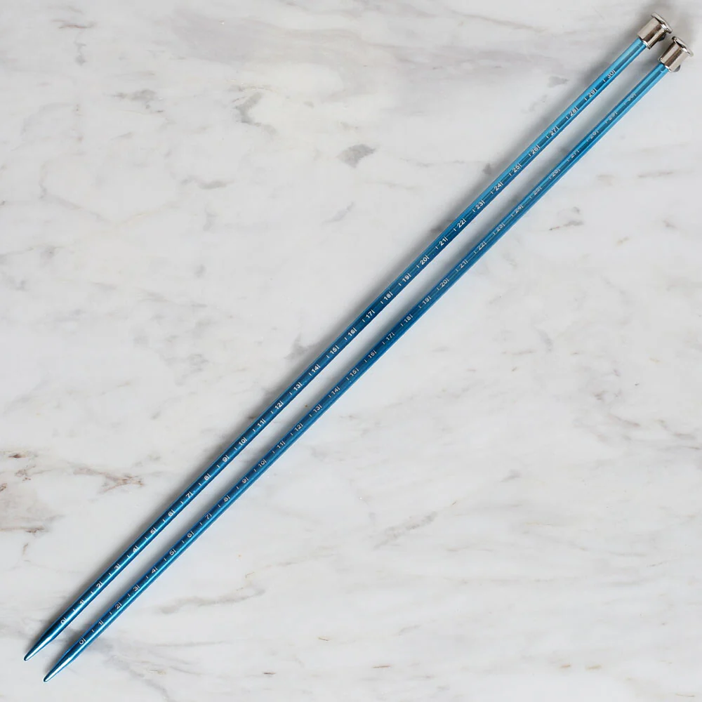 Yabalı 5mm 35 cm Knitting Needle with Measure, Blue - YBL-347 - Image 2