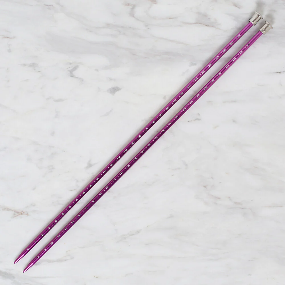 Yabalı 5mm 35 cm Knitting Needle with Measure, Purple - YBL-347 - Image 2