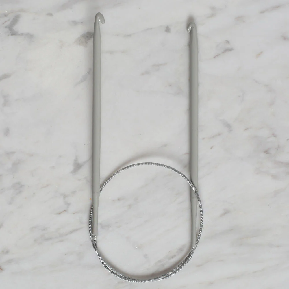 Yabalı 5mm 60 cm Steel Cable Tunisian/Afghan Knitting Needle - YBL - 345 - Image 2