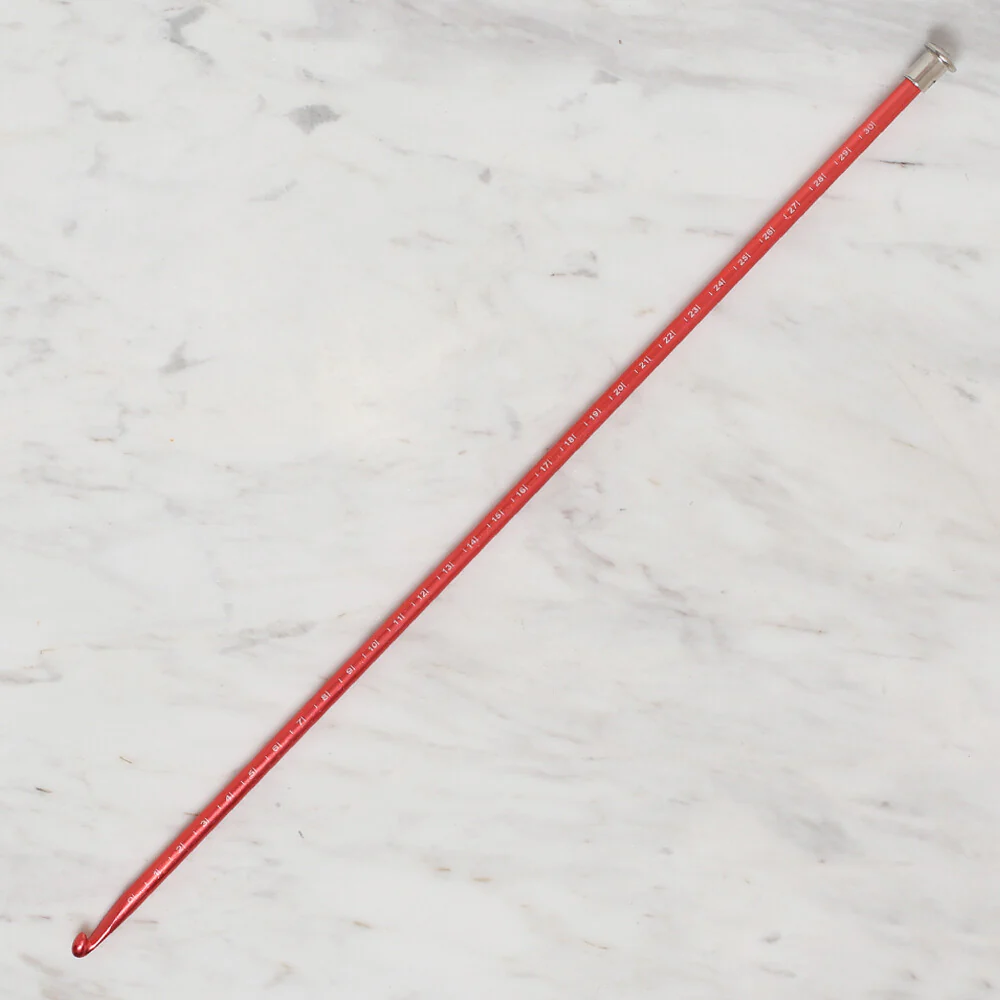 Yabalı 6mm 35 cm Crochet Hook with Measure, Red - YBL-348 - Image 2