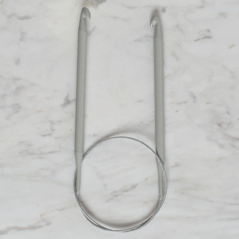 Yabalı 7mm 60 cm Steel Cable Tunisian/Afghan Knitting Needle - YBL - 345 - Image 2