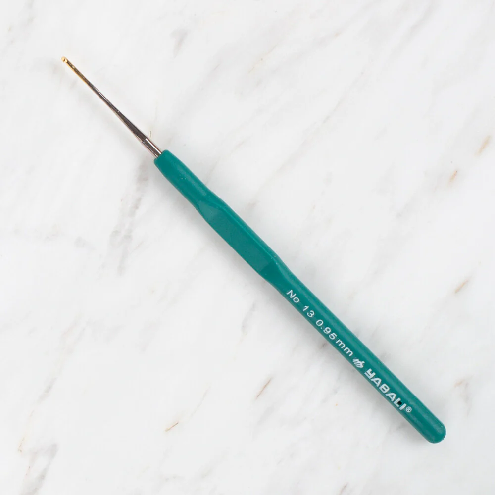Yabalı Golden Tip Elastic Handle No. 13 0.95mm Crochet Hook, Green