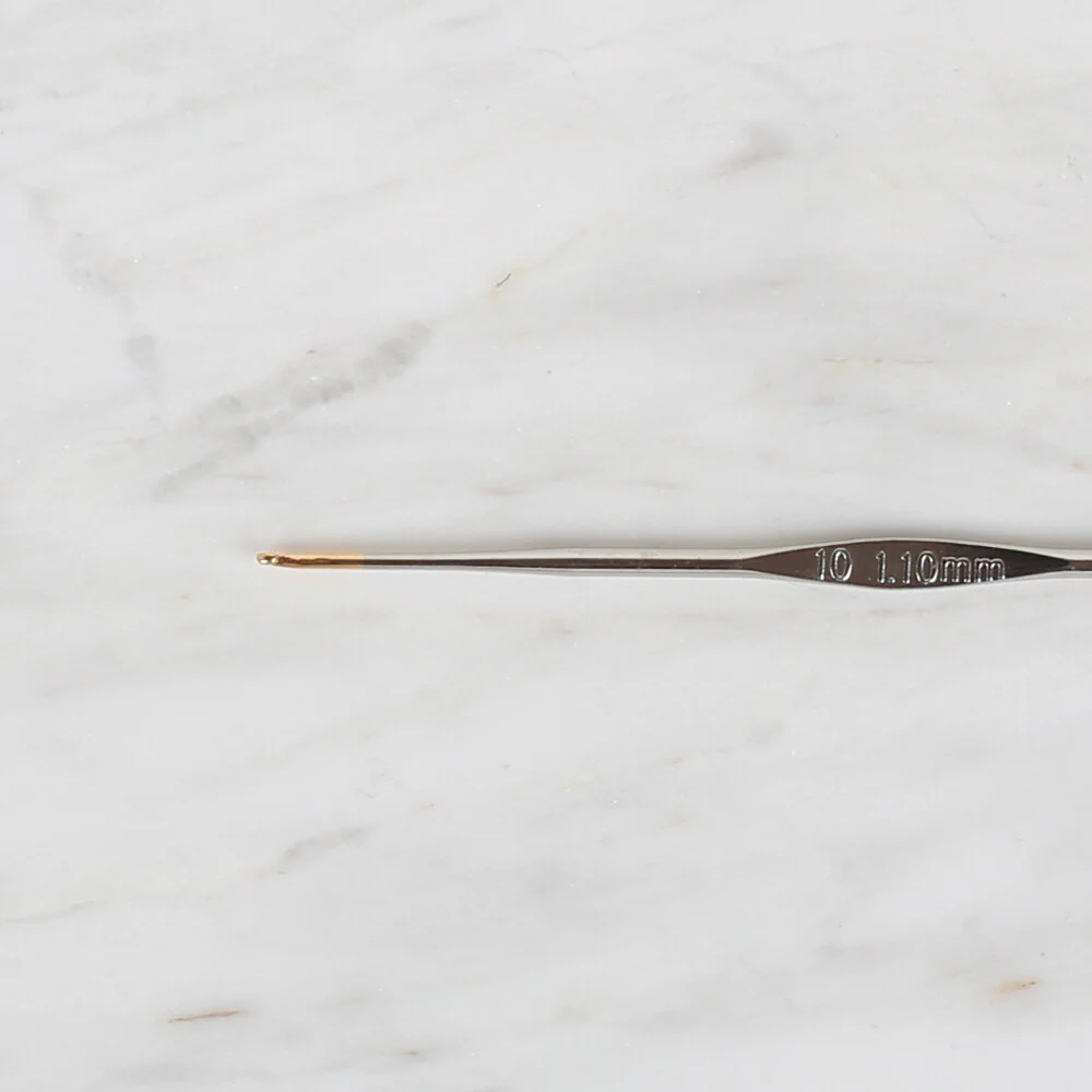 Yabalı Golden Tip Metal Handle No. 10 1.10mm Crochet Hook - Image 2