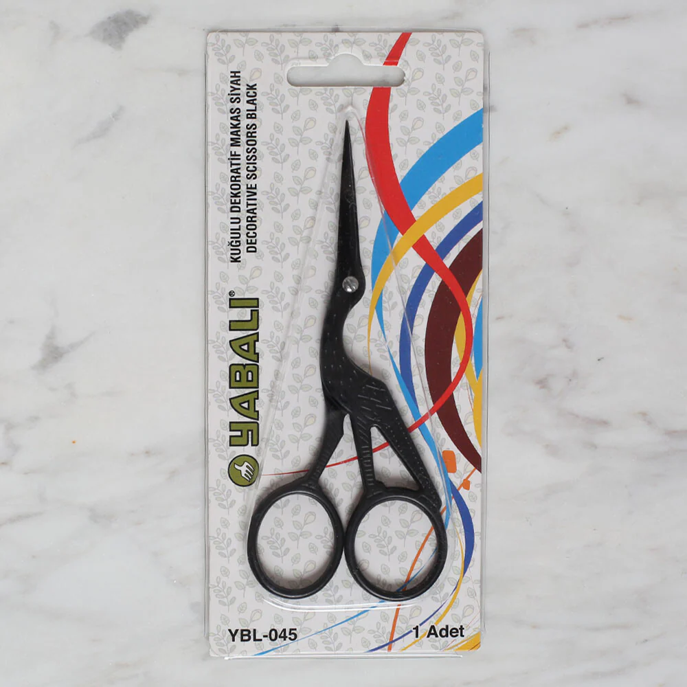 Yabalı YabalÄ± Swan Shaped Decorative Scissors, Black -YBL-045