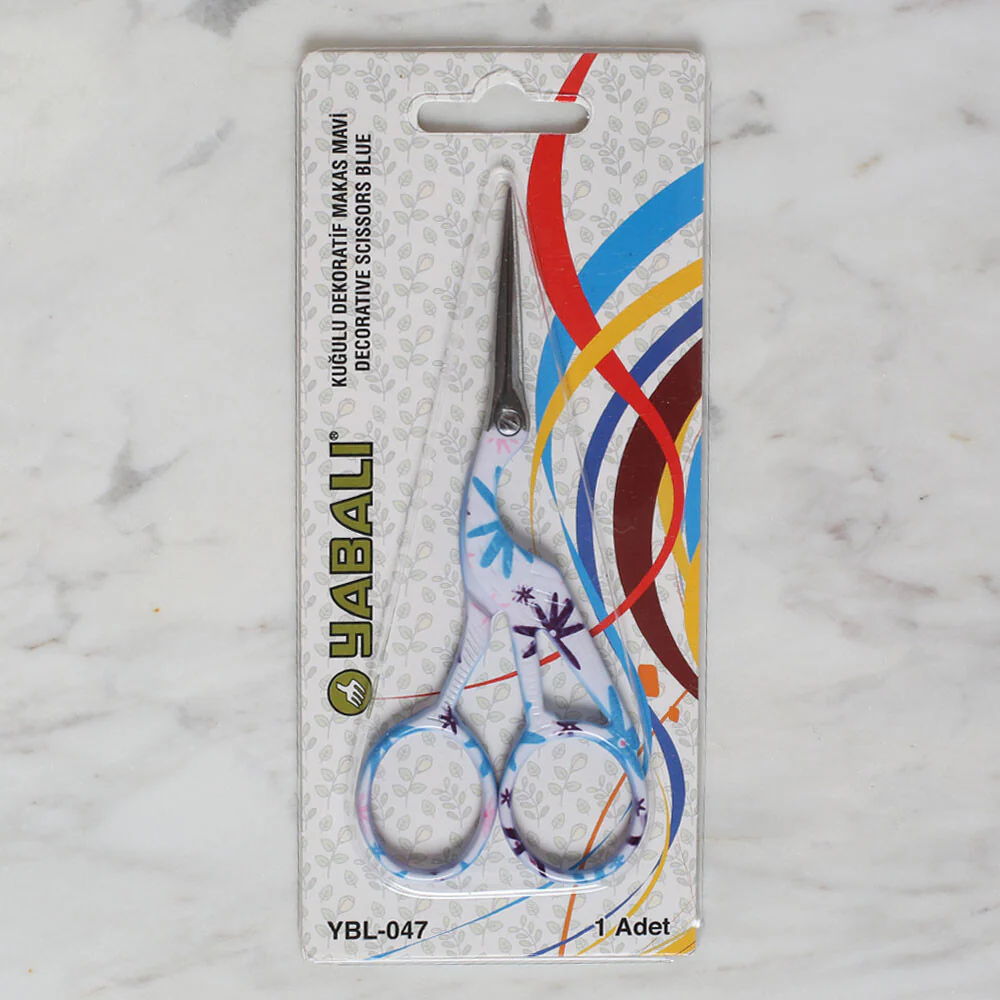 Yabalı Swan Shaped Decorative Embroidery Scissors, Blue -YBL-047