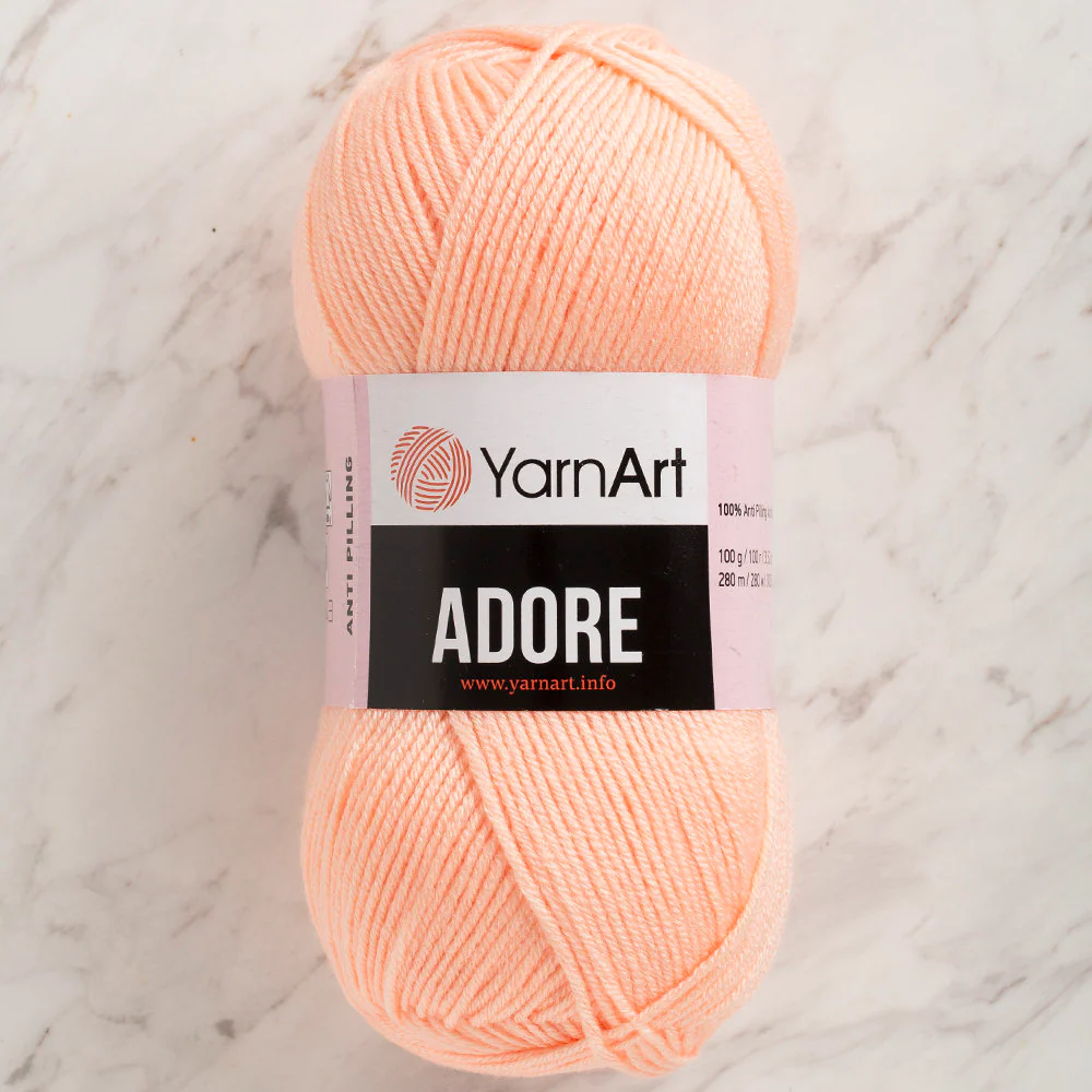 YarnArt Adore Anti-Pilling Yarn, Pinkish Orange - 333