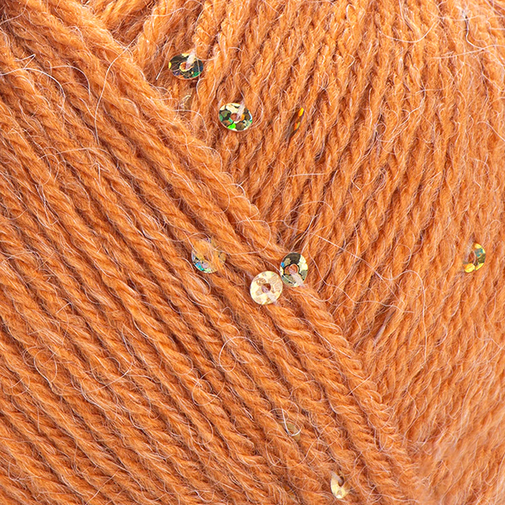 YarnArt Alpaca Gold Paillettes Hand Knitting Yarn , Orange - 9311 - Image 2