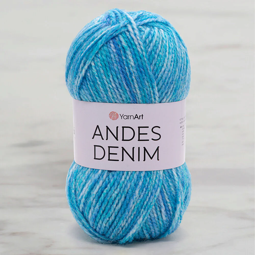 Yarnart Andes Denim Hand Knitting Yarn , Blue - 5107