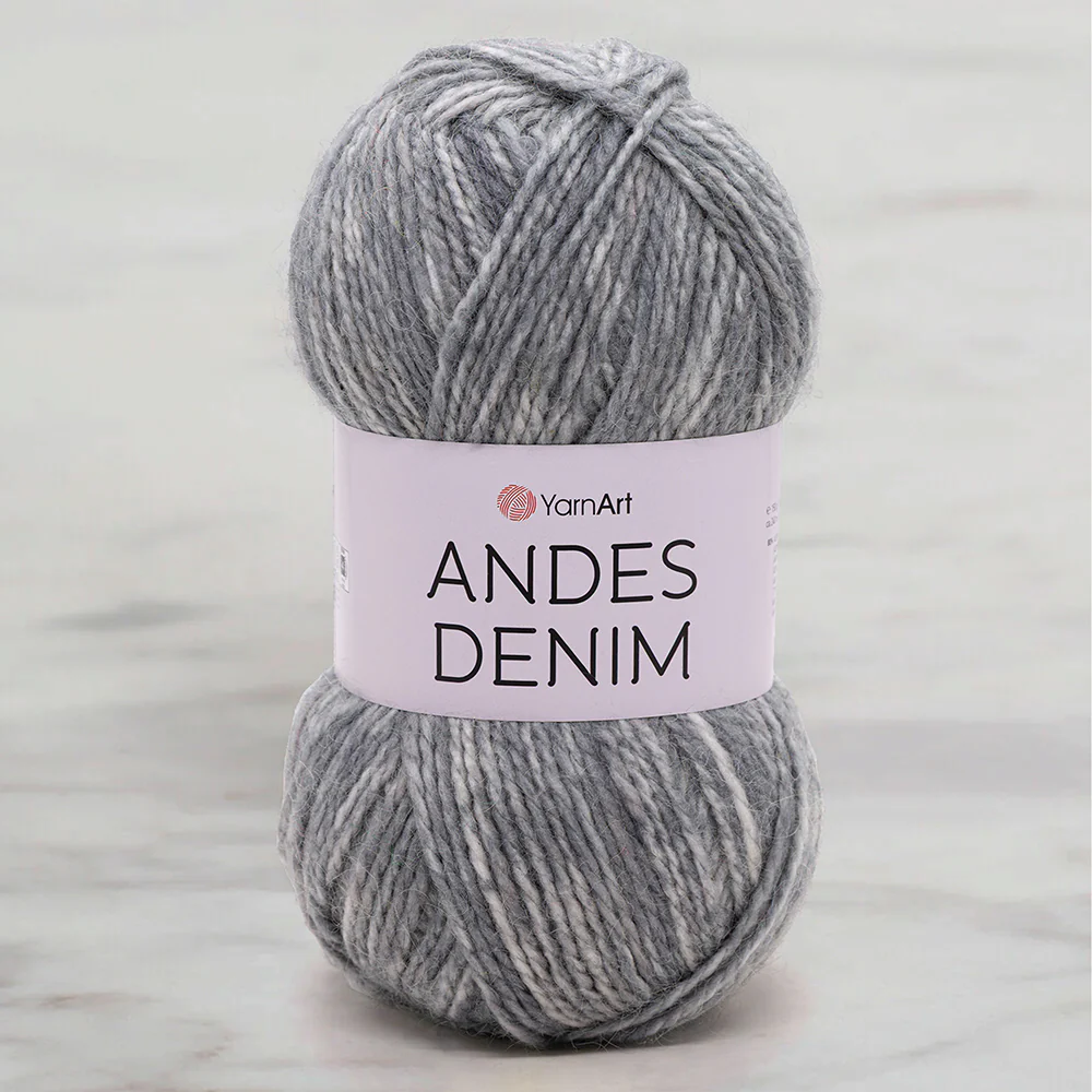 Yarnart Andes Denim Hand Knitting Yarn , Gray - 5103