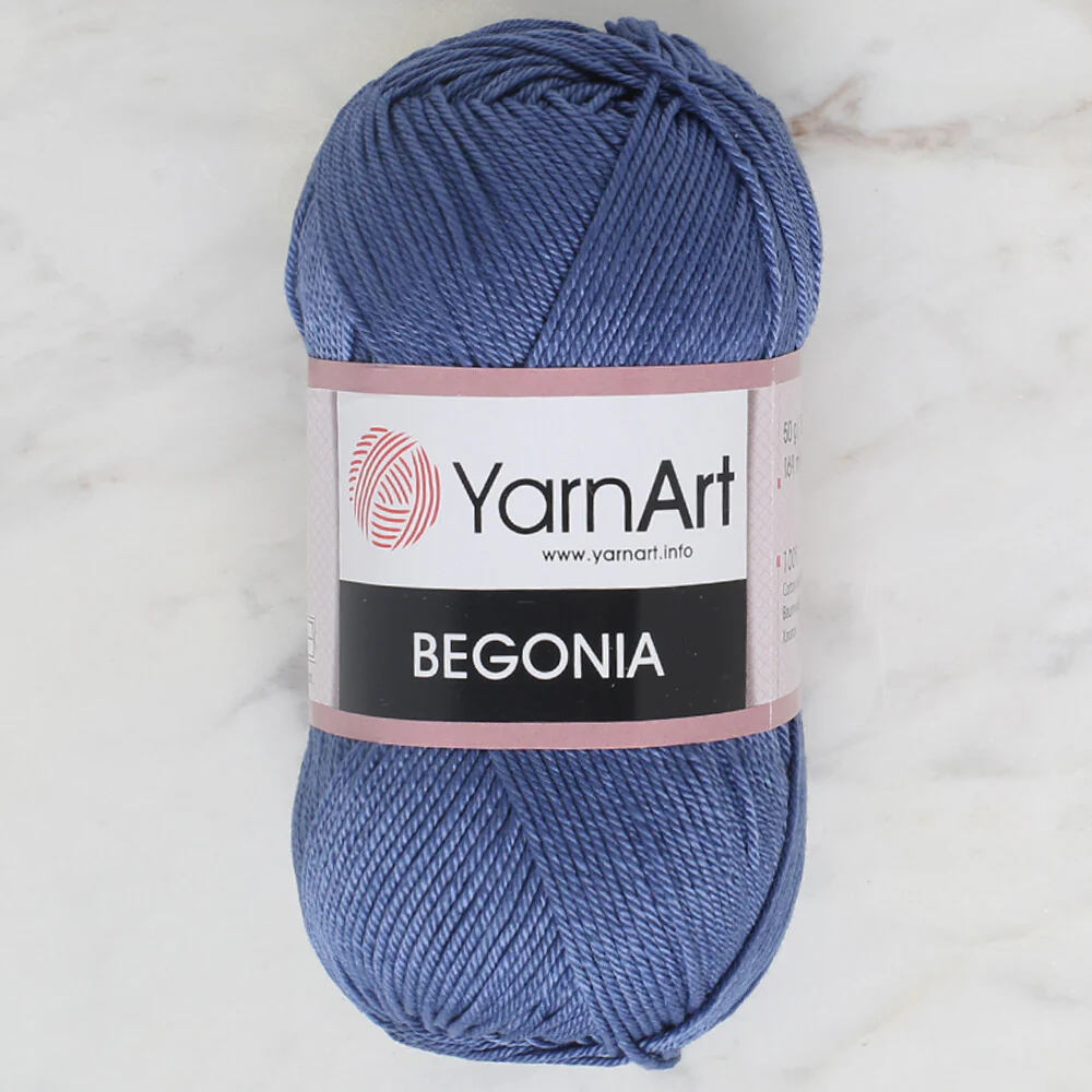 YarnArt Begonia 50gr Knitting Yarn, Blue - 0154