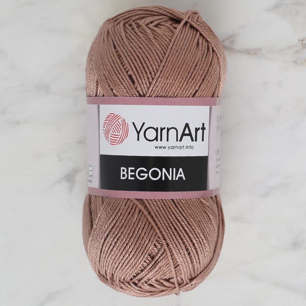 YarnArt Begonia 50gr Knitting Yarn, Brown - 0015