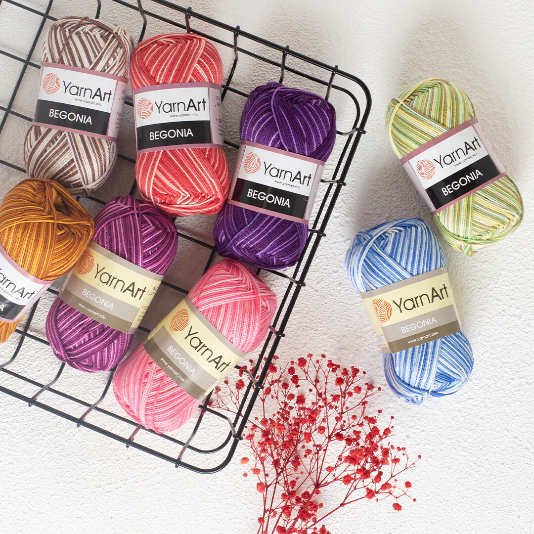 YarnArt Begonia Melange 50gr Knitting Yarn, Variegated - 0017 - Image 3