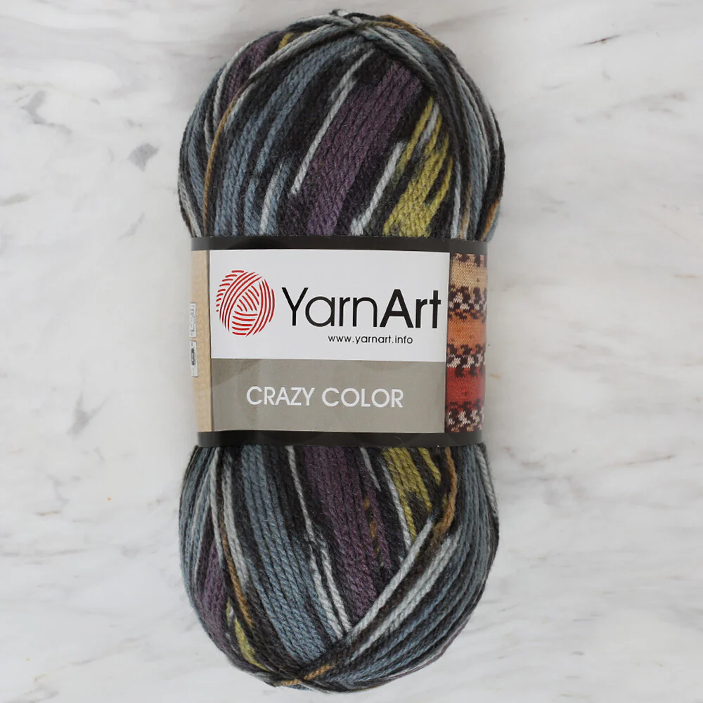 YarnArt Crazy Color Knitting Yarn, Variegated - 170