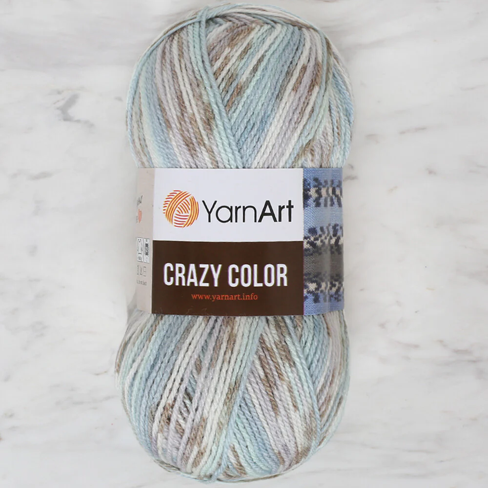 YarnArt Crazy Color Knitting Yarn, Variegated - 179