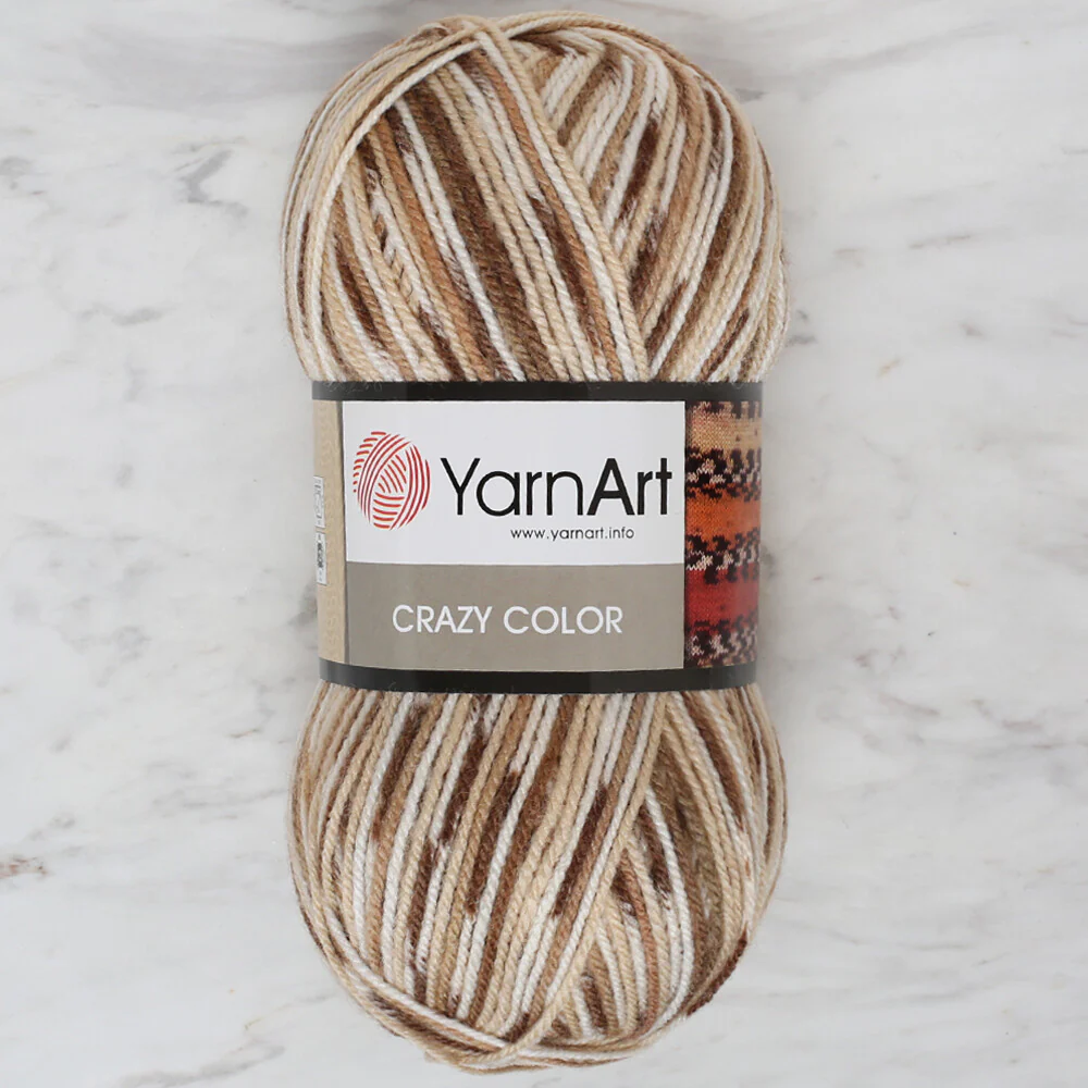 YarnArt Crazy Color Knitting Yarn, Variegated - 110