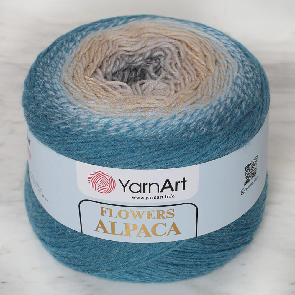 Yarnart Flowers Alpaca 250 Gr Knitting Yarn, Variegated - 417