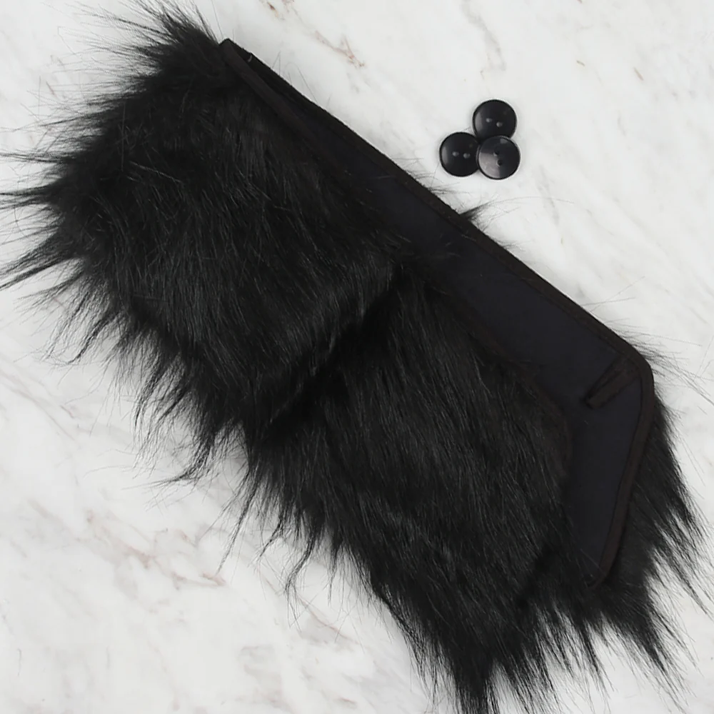 Yarnart Full Roll - Faux Fur Collar Black - F504 - Image 2