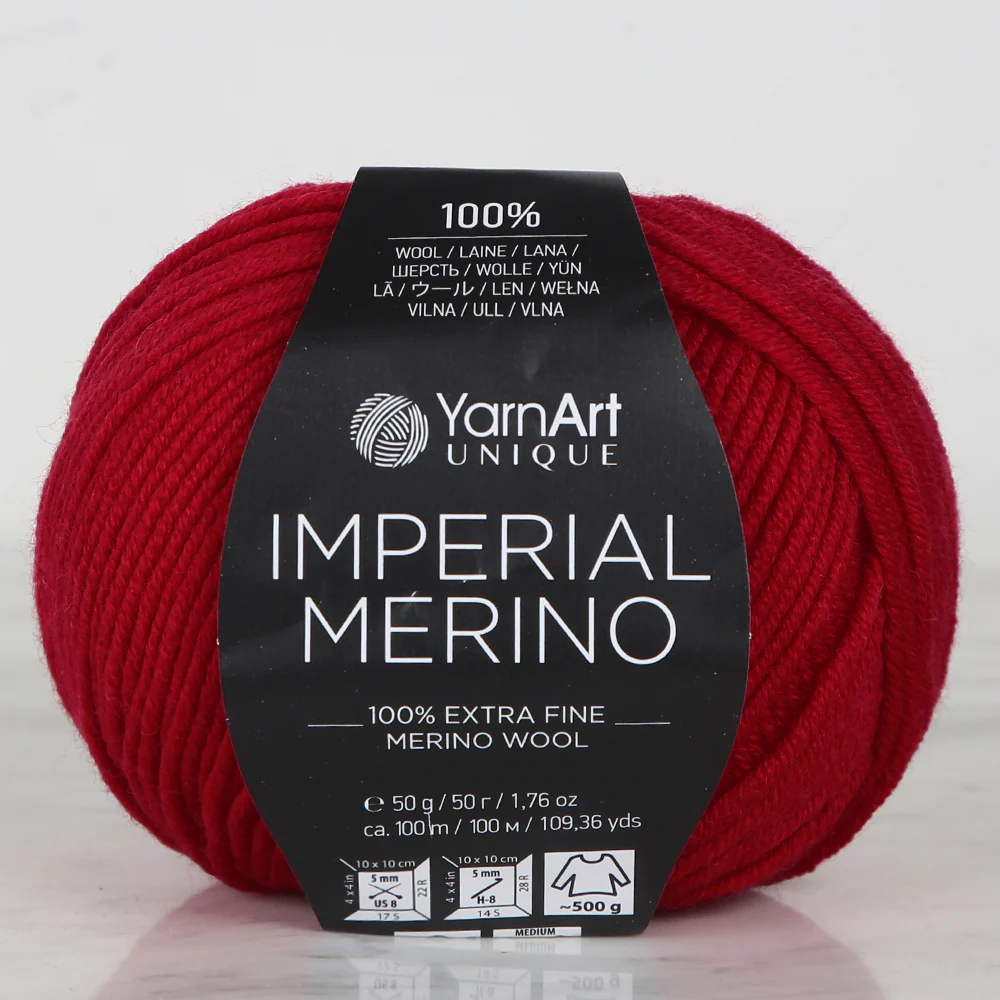 YarnArt IMPERIAL MERINO Knitting Yarn, Red - 3345