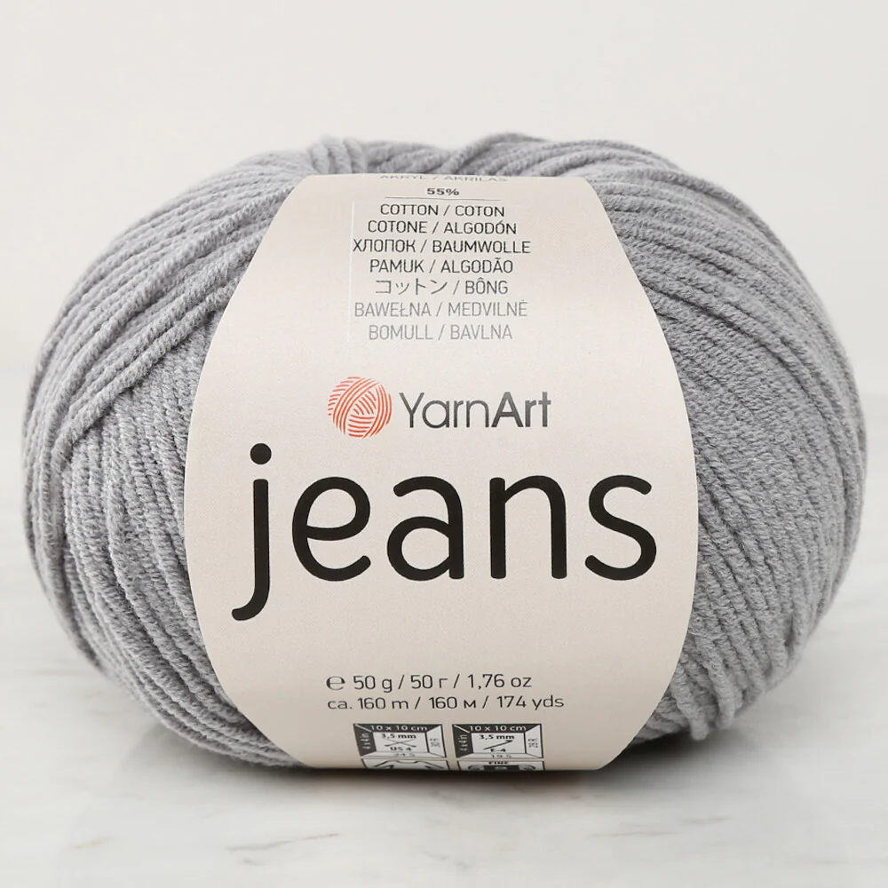YarnArt Jeans Knitting Yarn, Grey - 46