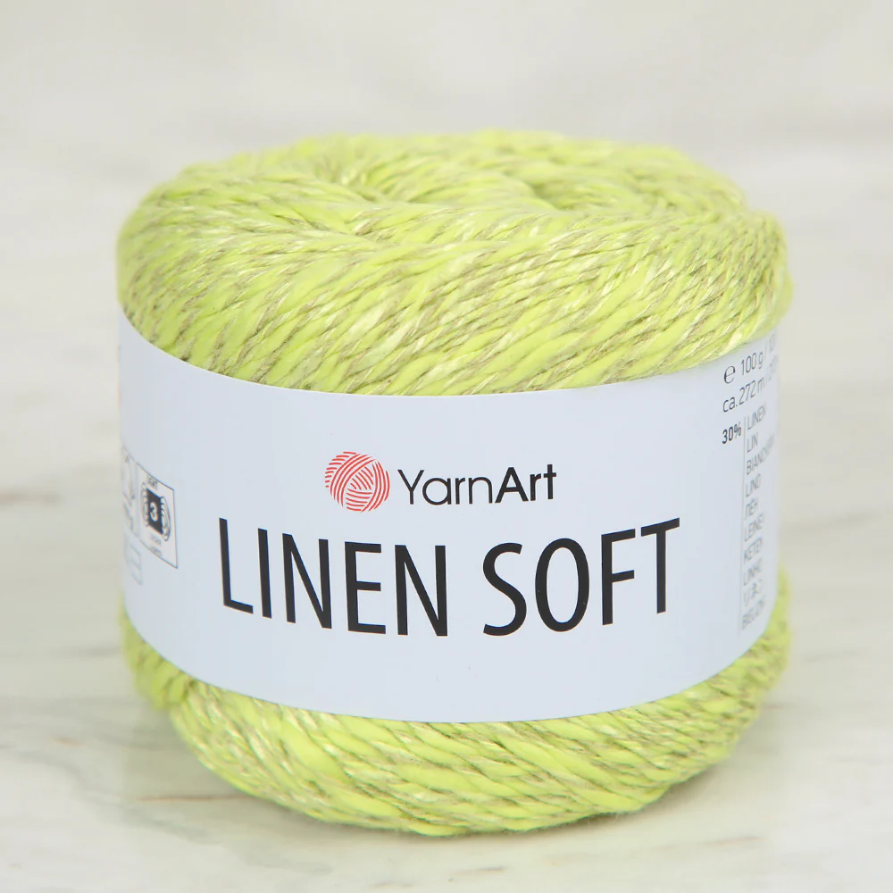 YarnArt Linen Soft Hand Knitting Yarn ,Green 7311