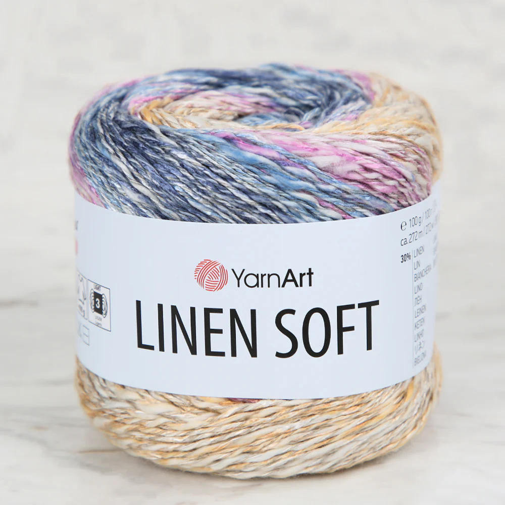YarnArt Linen Soft Hand Knitting Yarn ,Variegated  7404