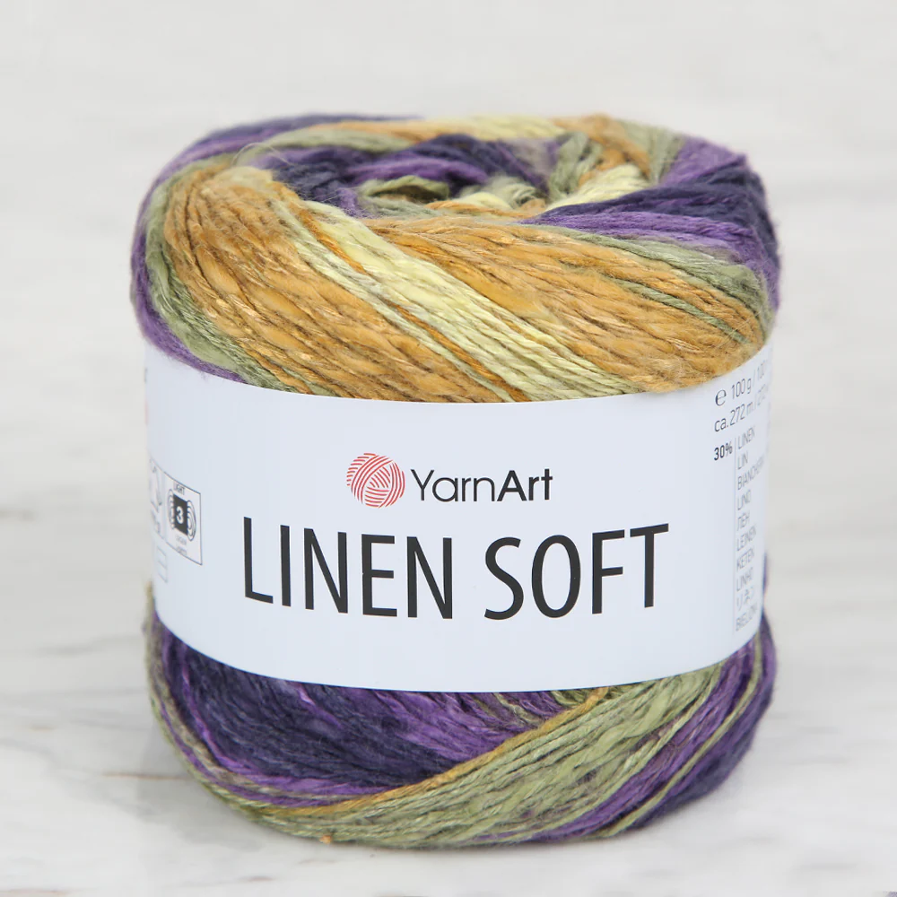YarnArt Linen Soft Hand Knitting Yarn ,Variegated  7410