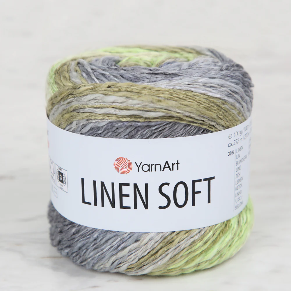 YarnArt Linen Soft Hand Knitting Yarn ,Variegated  7414