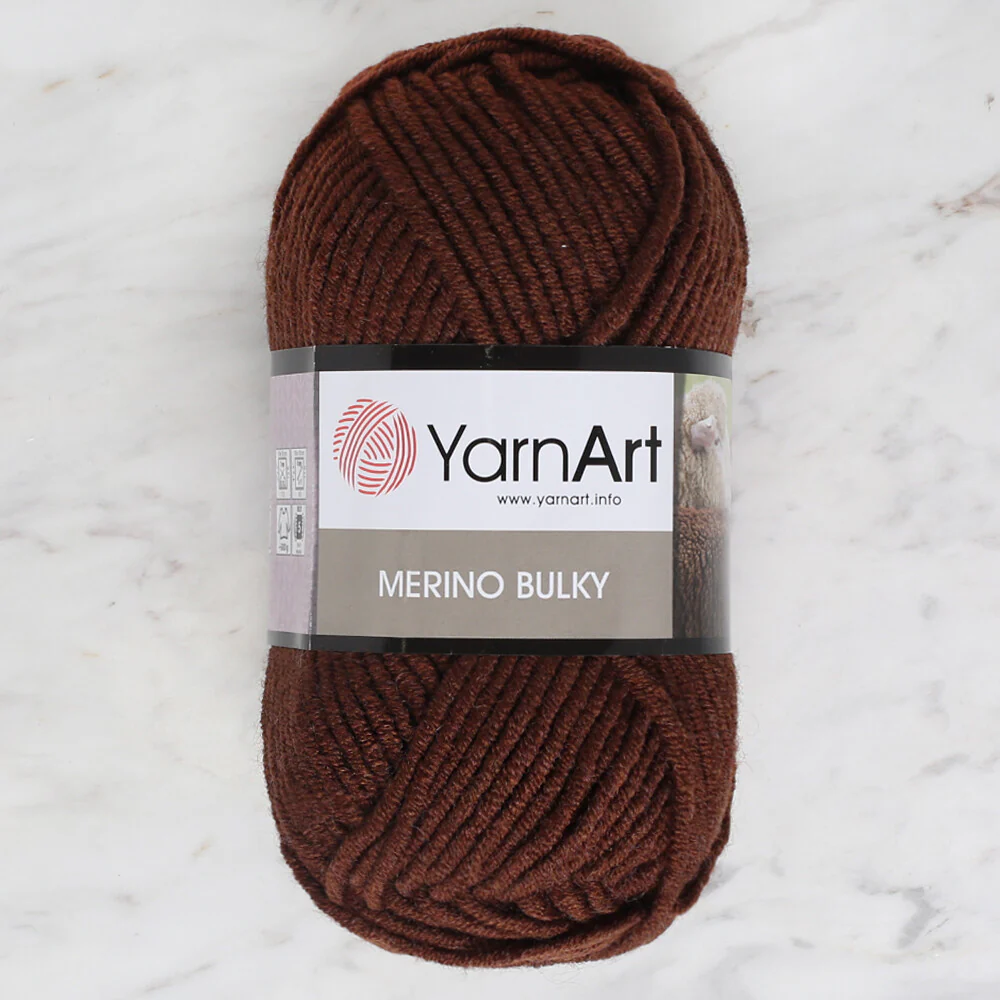 YarnArt Merino Bulky Yarn, Dark Brown - 3067