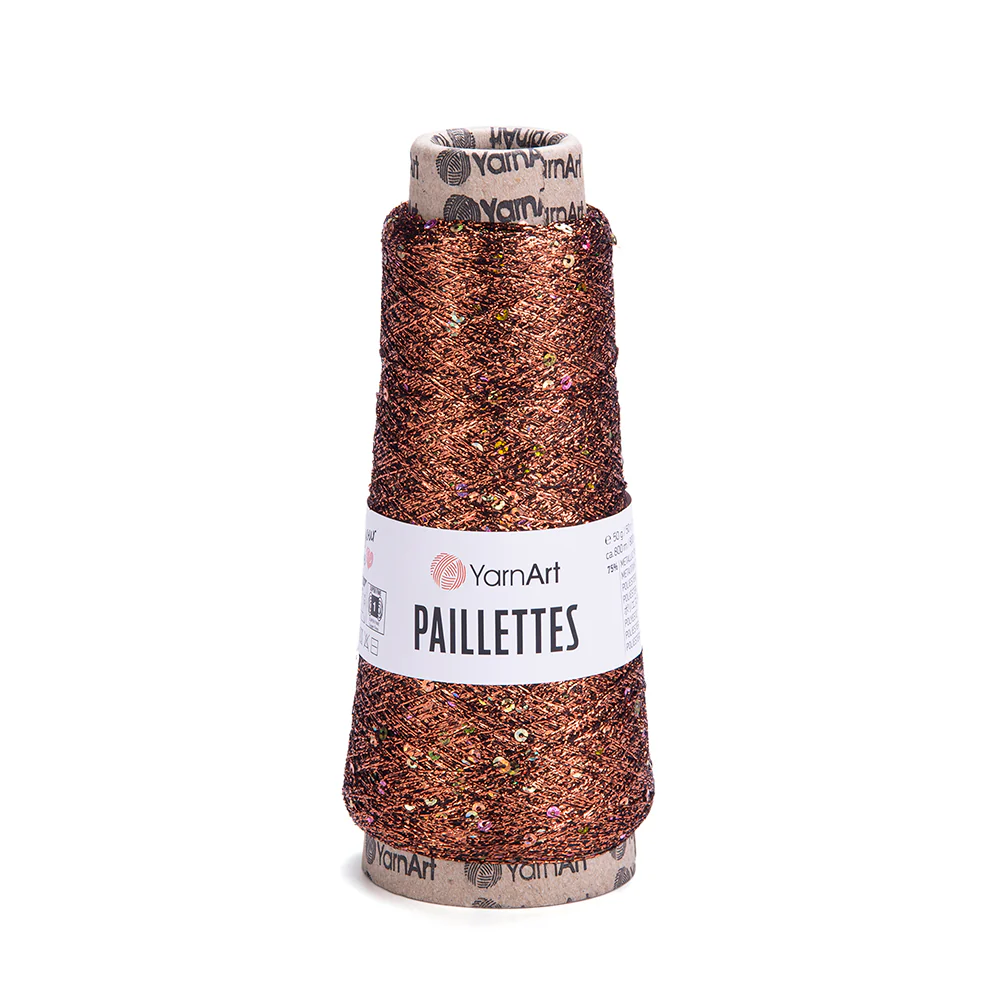 YarnArt Paillettes Sequined Hand Knitting Yarn Copper - 8005 - Image 3