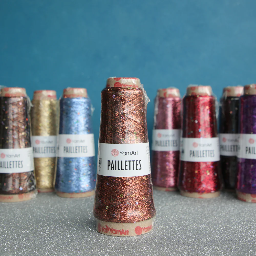 YarnArt Paillettes Sequined Hand Knitting Yarn Copper - 8005 - Image 4